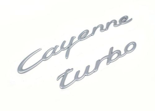 "Cayenne turbo" Badge in Satin Aluminium