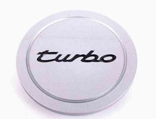 Silver Plastic Hubcap with Black "turbo" Flat