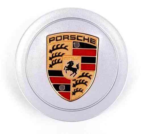 Silver Plastic Hubcap with Small Colour Crest Dished