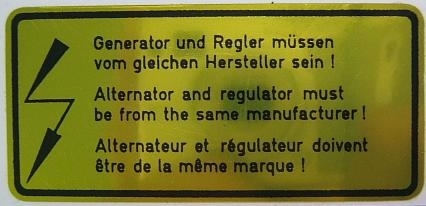 911 1965-73 Alternator Sticker