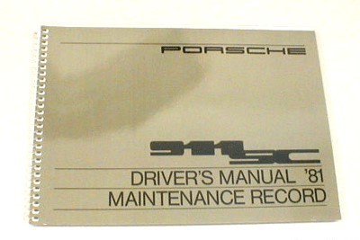 Owners / Drivers Manual / Maintenance Record 911 1981