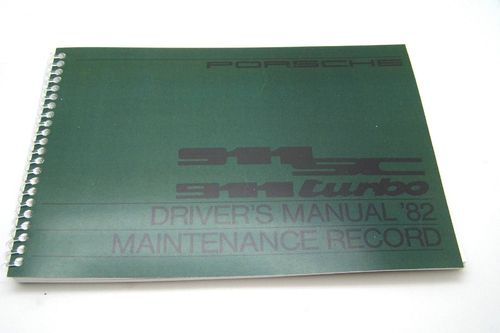 Owners / Drivers Manual / Maintenance Record 911 1982