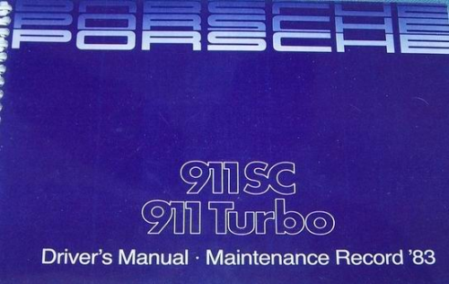 Owners / Drivers Manual / Maintenance Record  911 1983
