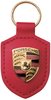 Porsche Leather Crested Keyfob Red