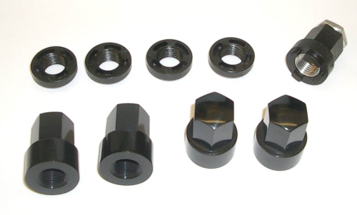 Black Long Alloy Wheel Nut Lock Set, 2-piece