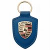 Porsche Leather Crested Keyfob Royal Blue
