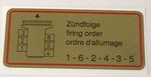 911 1965-78 Firing Order Sticker