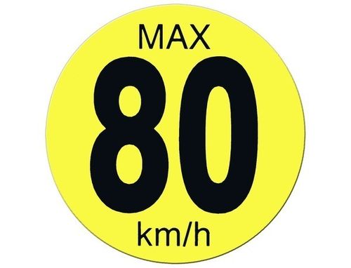 Emergency Wheel 80 kp/h Max Sticker