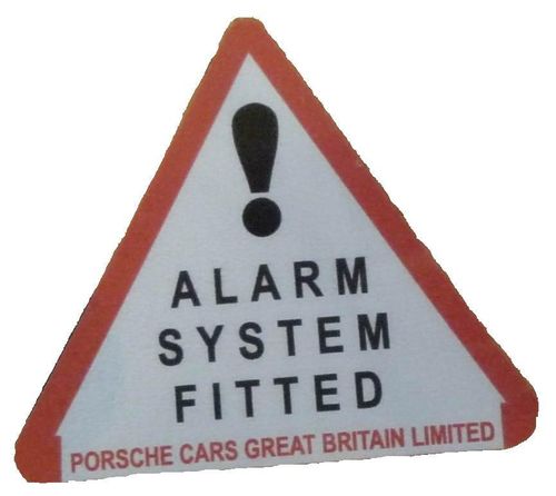 Porsche Cars Great Britain Security System Sticker