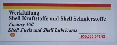 928 / 993 1994-98 Shell Fuel & Oil Air Box Sticker