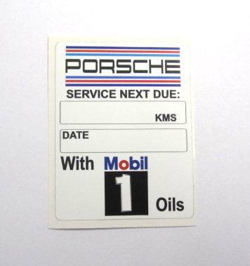 Mobil 1 Porsche Service Next Due Sticker