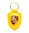 Porsche Leather Crested Keyfob Speed Yellow